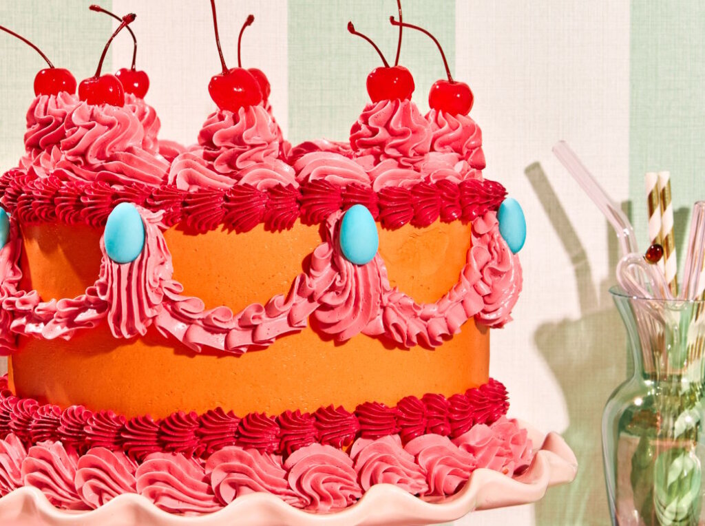 Color Choice in Storytelling - Red cake decorated with cherries